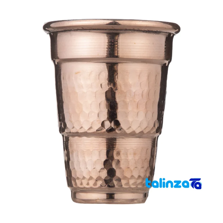 Zanjan Copper Half Glass Hand-Hammered Finish - Front view showing design and key details