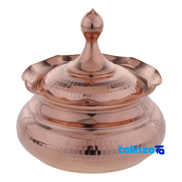 Zanjan Copper Chocolate Bowl Model 003 Red design and key details (Front view)