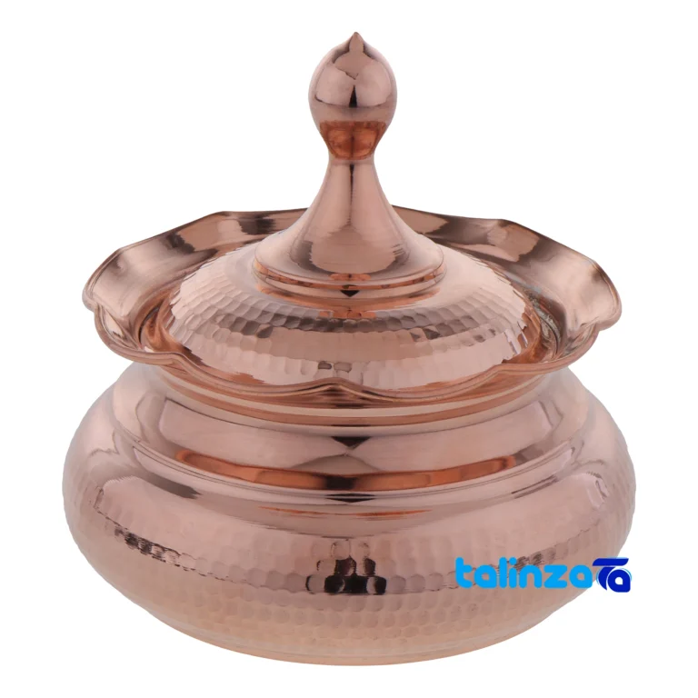 Zanjan Copper Chocolate Bowl Model 003 Red design and key details (Front view)