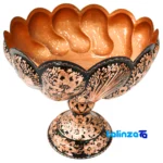 Copper Fruit Bowl Diamond Cut Model 30 28 x - Front view showing design and key details