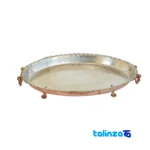 Copper Serving Dish MA241-1 Hand-Hammered Finish 35 x 20 - Front view showing design and key details