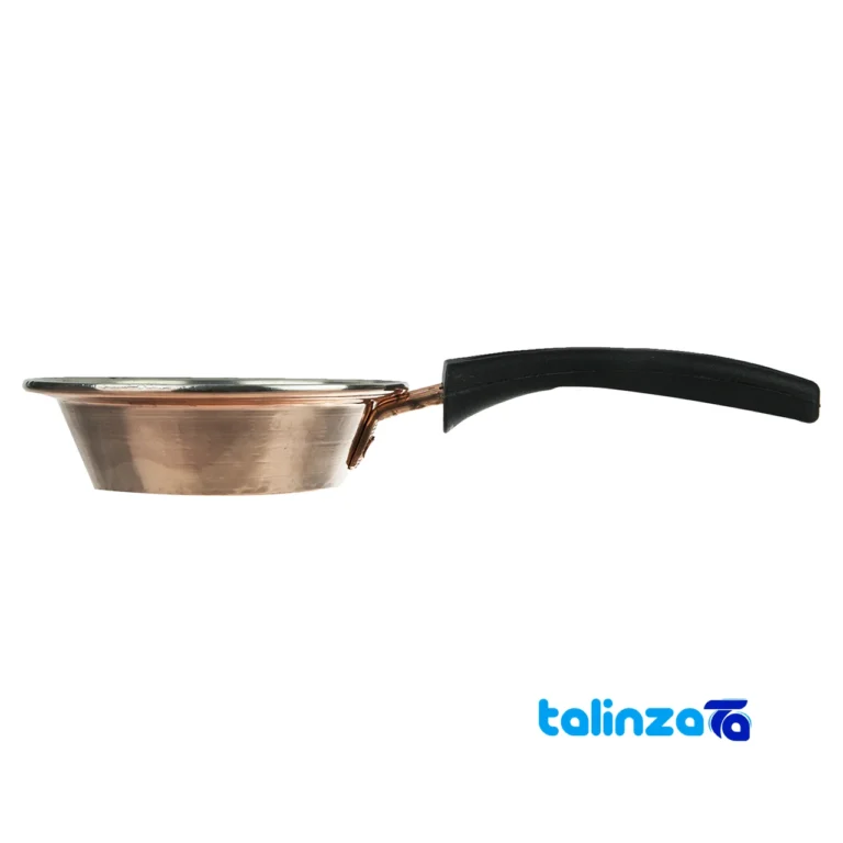 Zanjan Copper Frying Pan Handcrafted Unique Finish - Front view showing design and key details