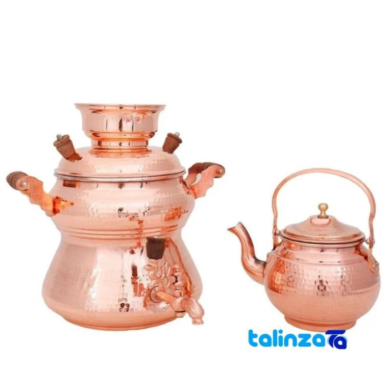 Copper Kettle and Samovar Traditional Handcrafted Design key details (Front view)
