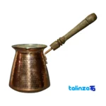 Copper Coffee Pot Model Jazveh Engraved design and key details (Front view)