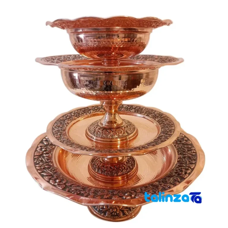 Copper Serving Set Handcrafted Elegant Design and key details (Front view)