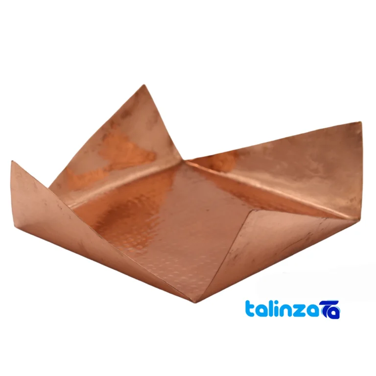 Front view of Copper Sweet Dish Handcrafted Unique Design and hammered finish key details
