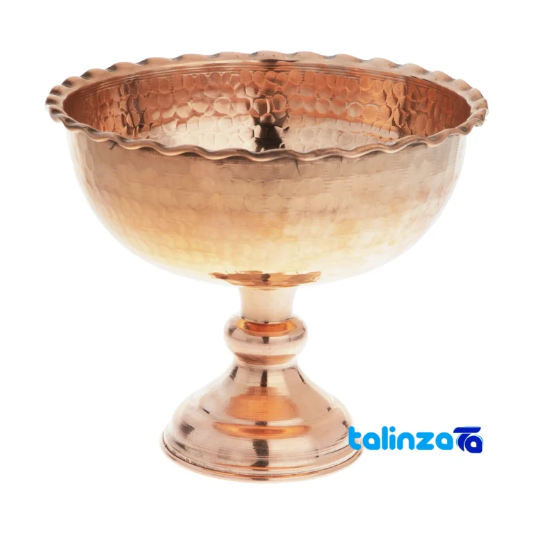 Zanjan Copper Nut Bowl Handcrafted Unique Design and key details (Front view)