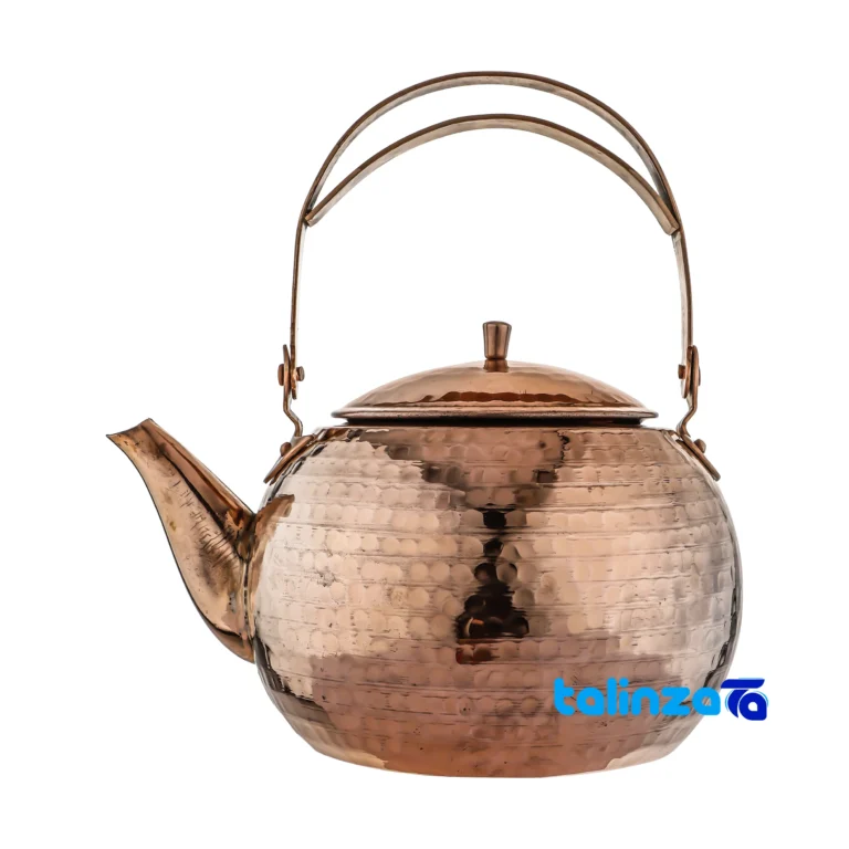 Zanjan Copper Kettle Model 001 Red - Front view showing design and key details
