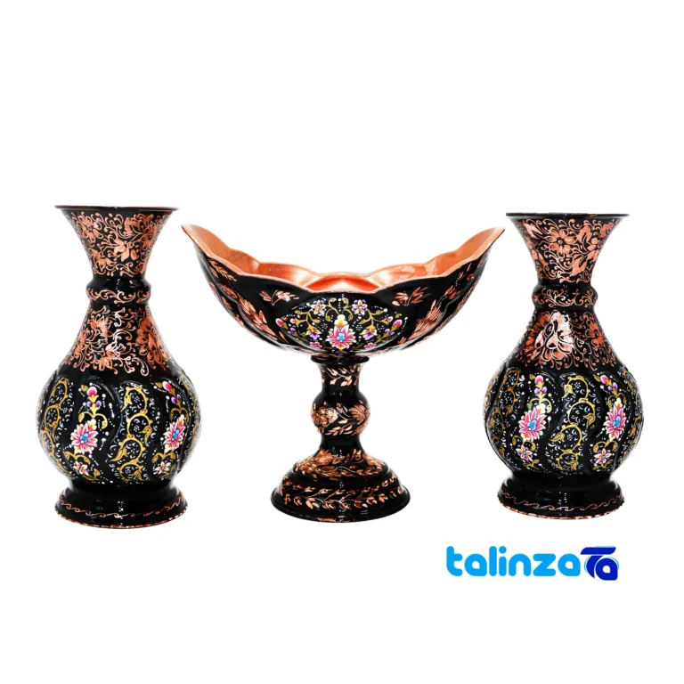 copper nut dish vase set - Front view design and key details