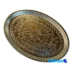 Front view of Star Copper Oval Tray design and key details