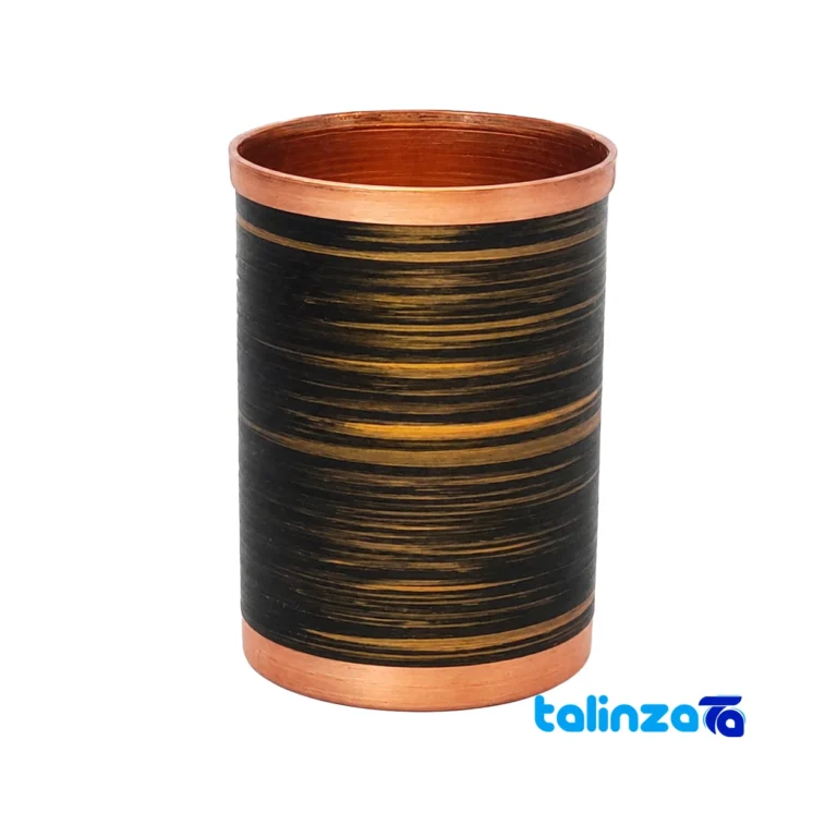 Front view of CopperCraft Mug Handcrafted Black Finish design and key details