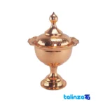 Front view of Zanjan Copper Candy Dish Rose Design and key details