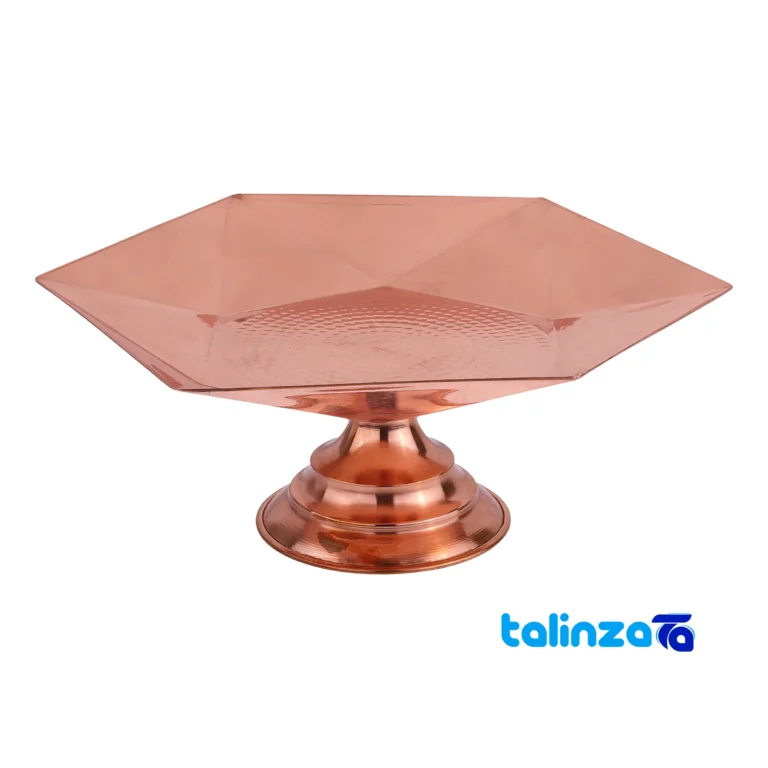 Zanjan Copper Candy Dish Handcrafted Design and key details (Front view)