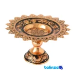 Copper Diamond Cut Dessert Plate L04 - Front view showing design and key details