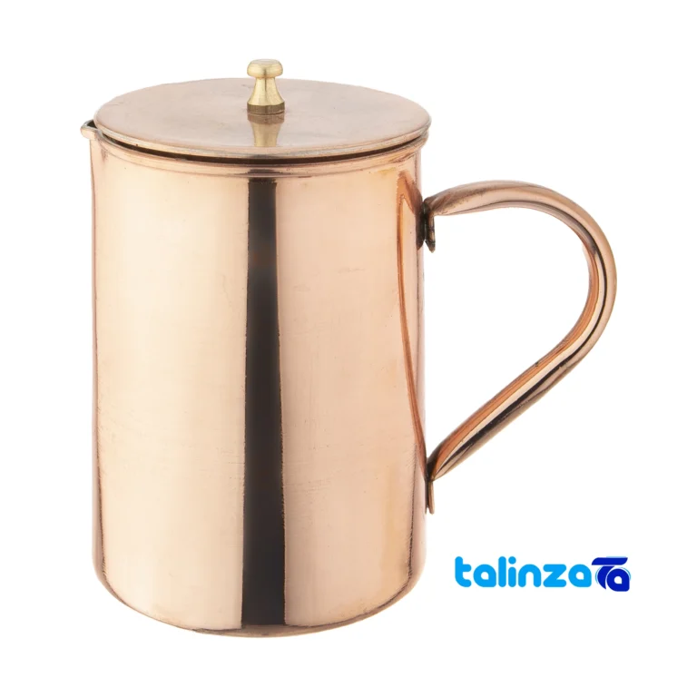 Zanjan Copper Pitcher Unique Handcrafted Design - Front view showing and key details