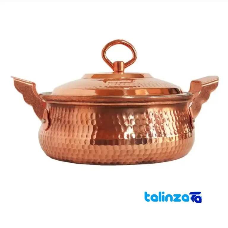 Front view of Traditional Copper Frying Pan Hand-Hammered design and key details