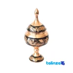 Diamond Cut Copper Chocolate Bowl L03 - Front view showing design and key details