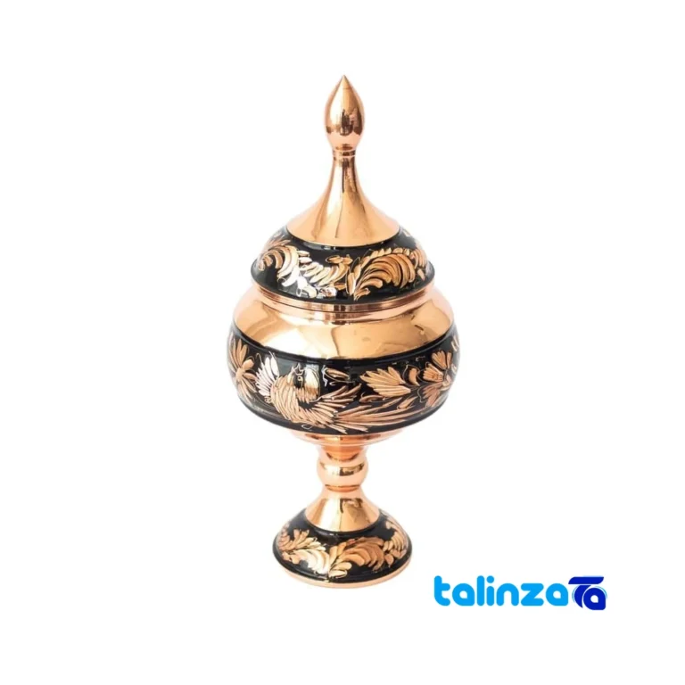 Diamond Cut Copper Chocolate Bowl L03 - Front view showing design and key details