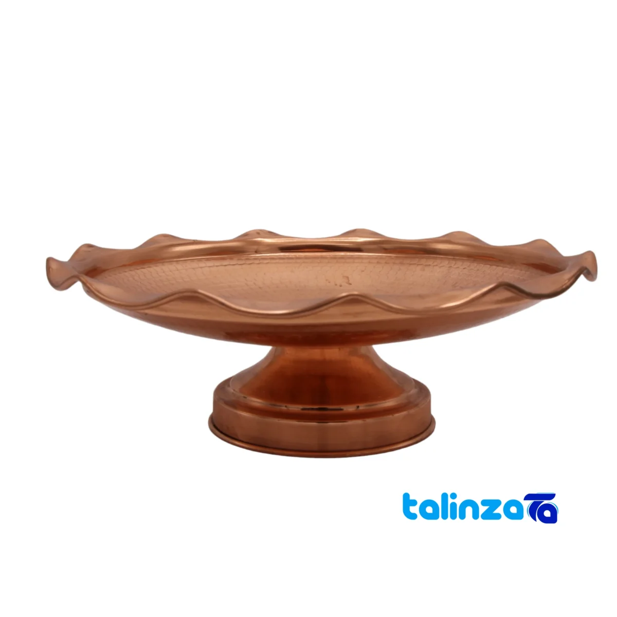 Copper Sweet Dish Artisan Crafted Unique Design - Front view showing and key details