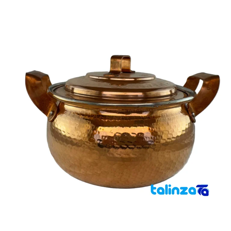 Copper Pot Apple Shape - Front view showing design and key details