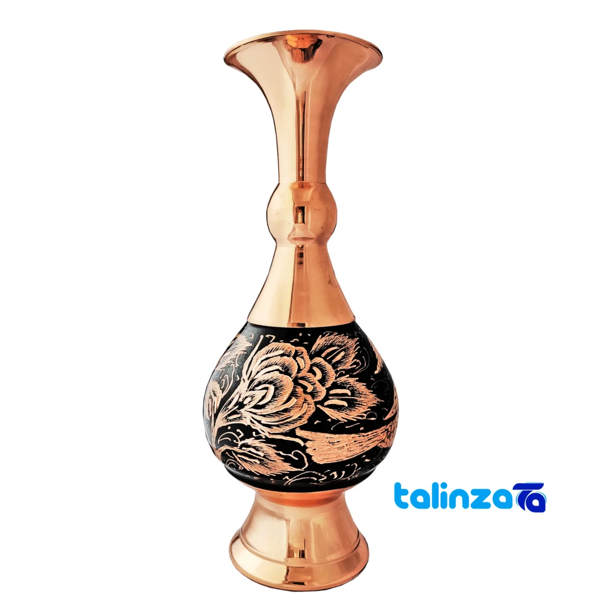 Diamond Cut Brass Vase Model 20 - Front view showing design and key details