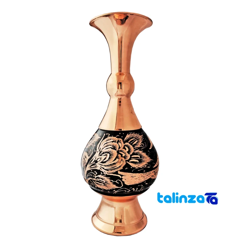Diamond Cut Brass Vase Model 20 - Front view showing design and key details
