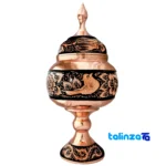 Isfahan Copper Chocolate Bowl Diamond Cut design and key details (Front view)
