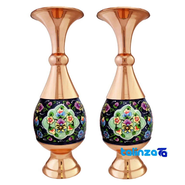 Pardaz Copper Planter Set Elegant Design - Front view showing and key details