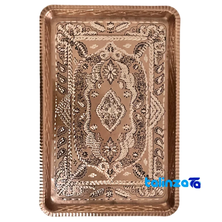 Zanjan Star Cut Copper Tray design and key details (Front view)