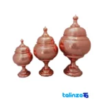 ZH213 Copper Serving Set Three-Piece Dome Design - Front view showing and key details