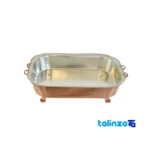 MA Brand Rectangular Copper Serving Dish White Tin Coated design and key details (Front view)