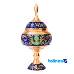 Pardaz Copper Chocolate Bowl JR-gold23 design and key details (Front view)