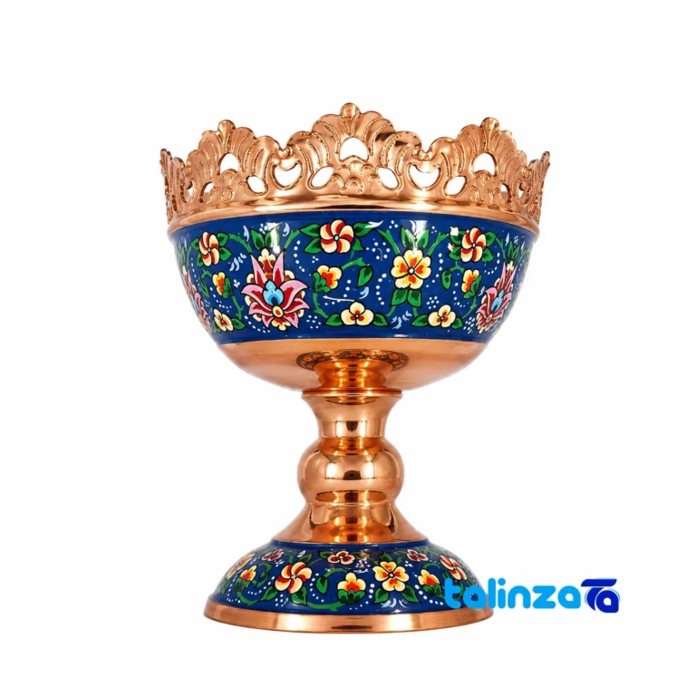 Aghajani Copper Nut Bowl Artisan Design and key details (Front view)
