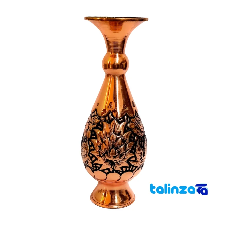 Front view of Aban Copper Vase Handcrafted Artistry design and key details