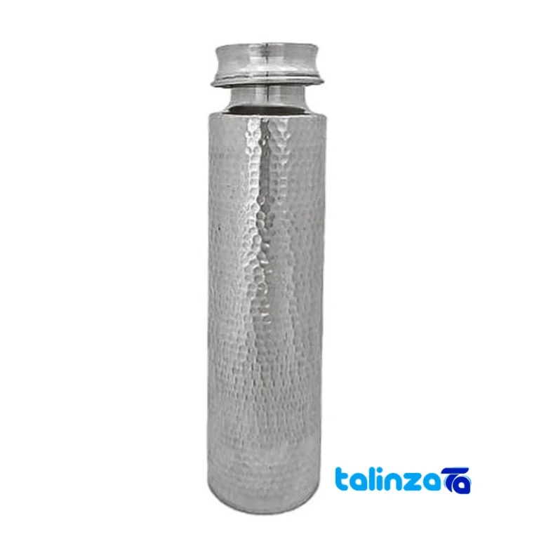 ZH Hammered Copper Water Bottle - Front view showing design and key details
