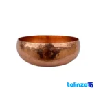 Mashrebeh Copper Bowl Flat Edge Design 12 x 4. - Front view showing and key details