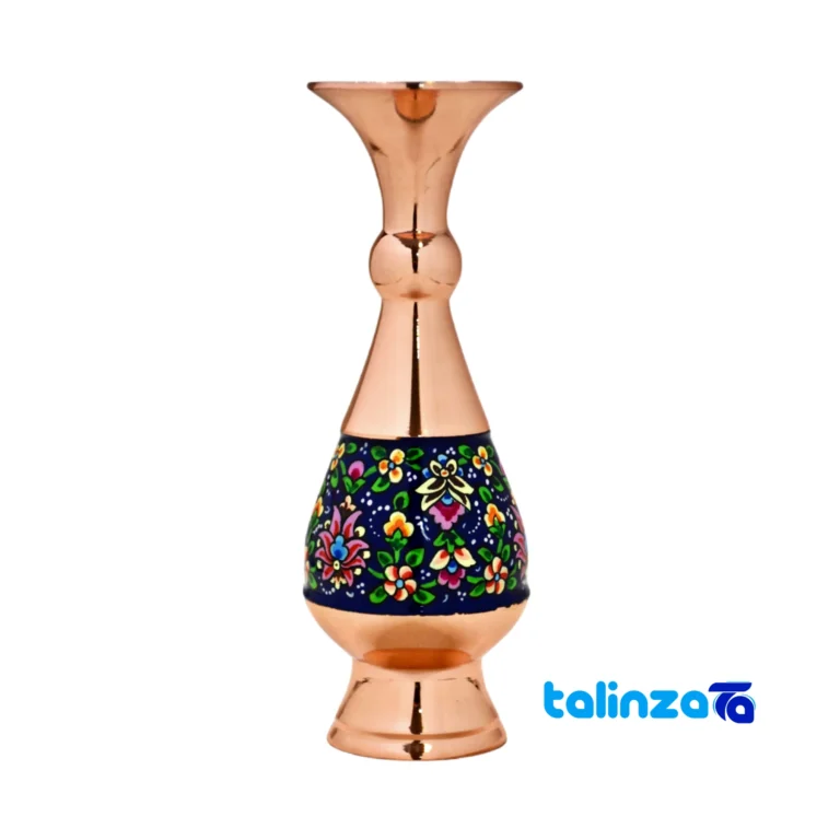 Front view of Pardaz Copper Vase Decorative Charm design and key details