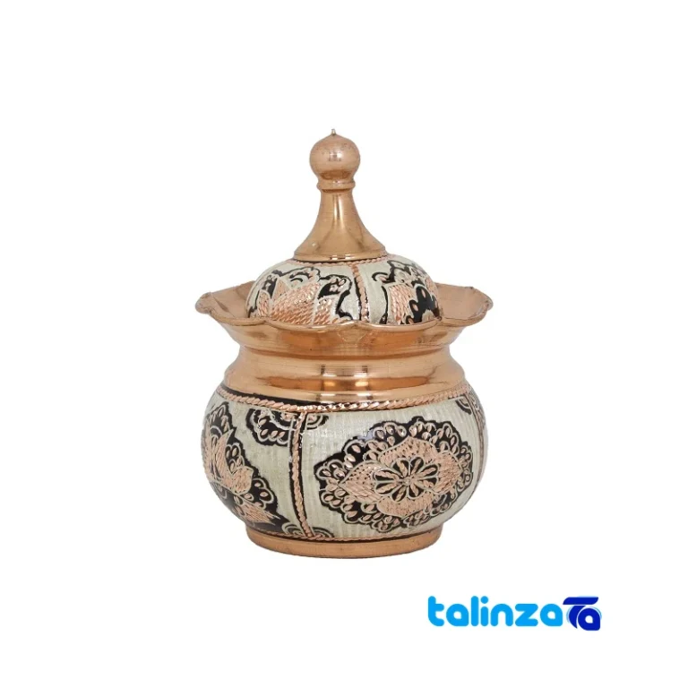 Copper Sugar Bowl - Front view design and key details