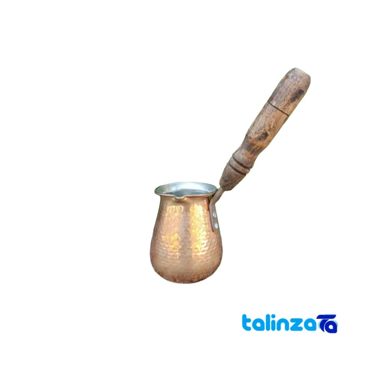 Copper Coffee Pot Wooden Handle design and key details (Front view)