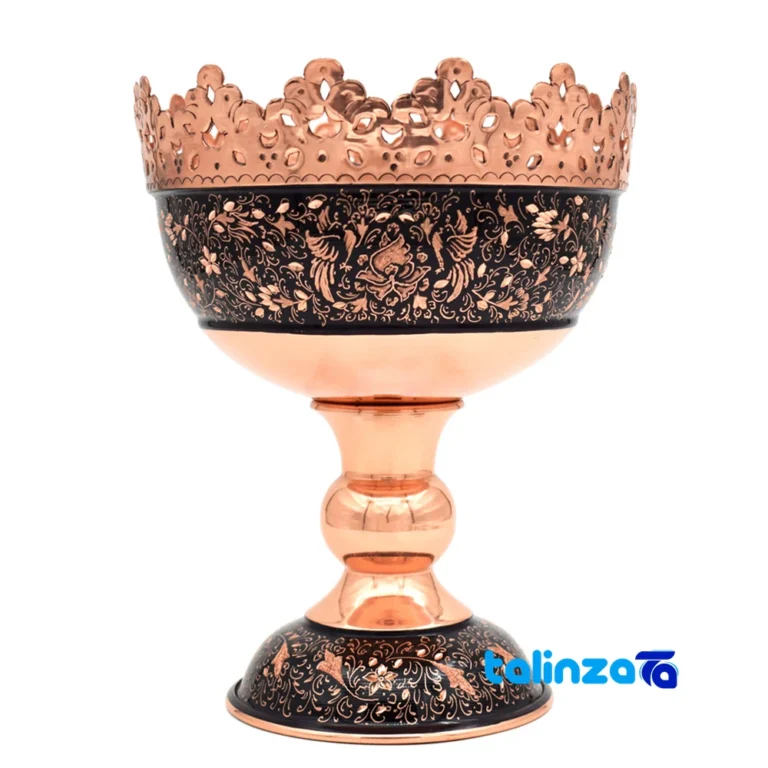 Isfahan Copper Nut Bowl Diamond Pattern Handcrafted product labeling and brand (Package front)