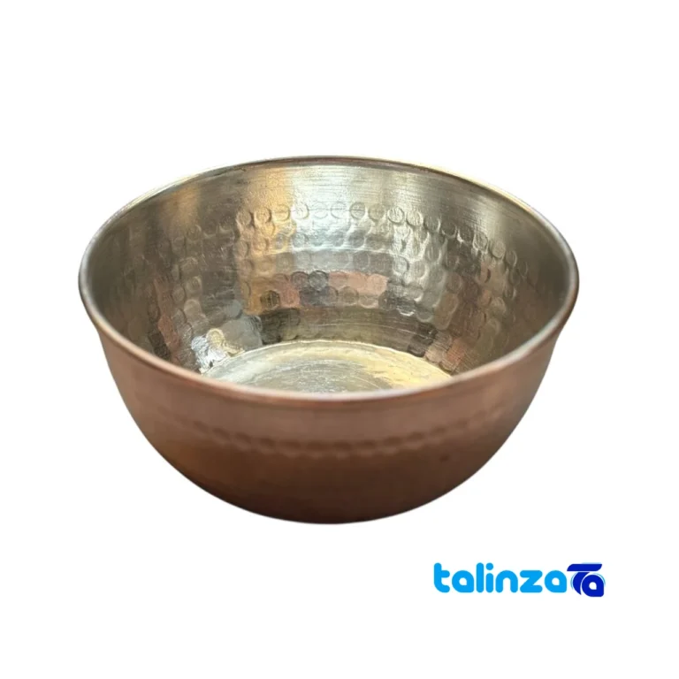 Zanjan Copper Bowl Handcrafted Hammered Design and key details (Front view)