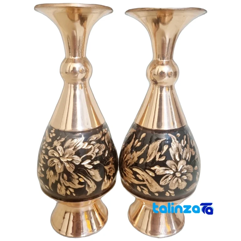 Copper Vase Set - Elegant Handcrafted Design - Front view showing and key details