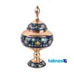 copper candy dish - Front view design and key details