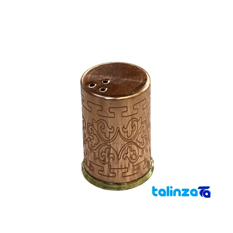 Copper Salt Shaker Round design and key details (Front view)