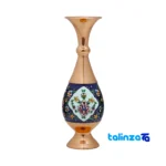 Faraz Art Copper Vase - Engraved Design - Front view showing saffron grade and packaging
