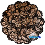Handcrafted Copper Plate Diamond Cut Design with Birds - Front view showing and key details