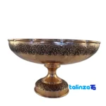 Copper Fruit Bowl Floral Design 28x28x17 centimeters - Front view showing and key details