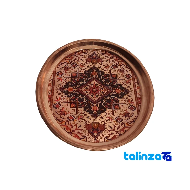 VT Brass Tray Floral Design 13x17x1 cm and key details (Front view)