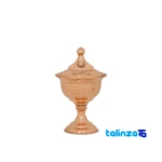 Front view of Zanjan Copper Sugar Bowl Rose Design and key details