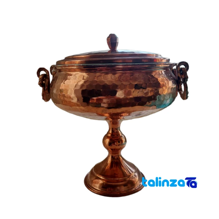 copper serving bowl - Front view design and key details